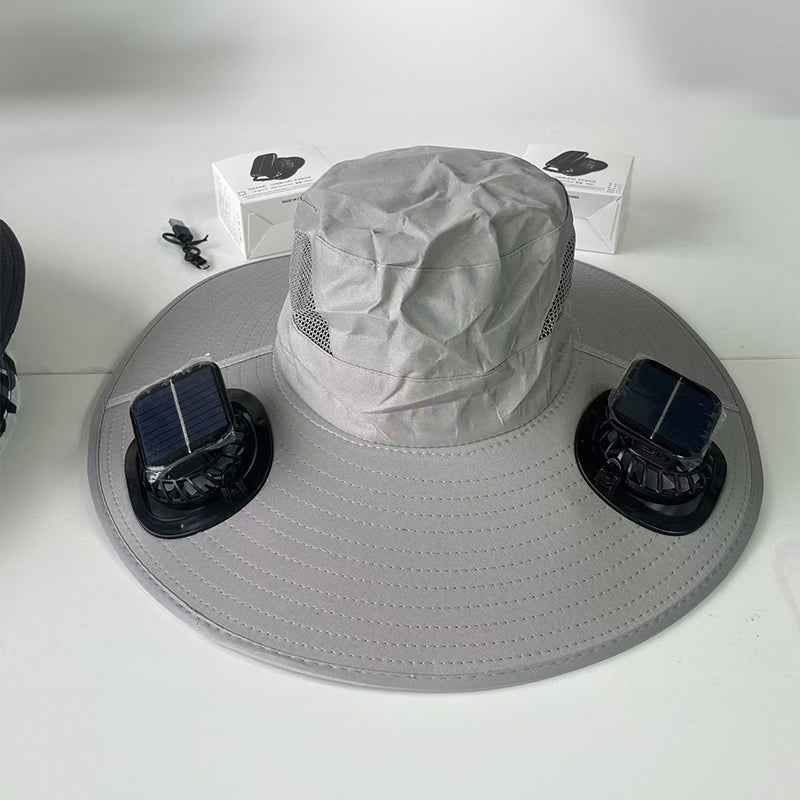 The Sol-Breeze: Dual-Fan Tactical Safari Hat