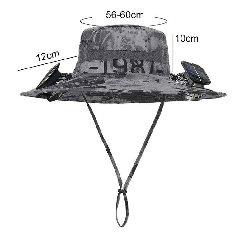 The Sol-Breeze: Dual-Fan Tactical Safari Hat
