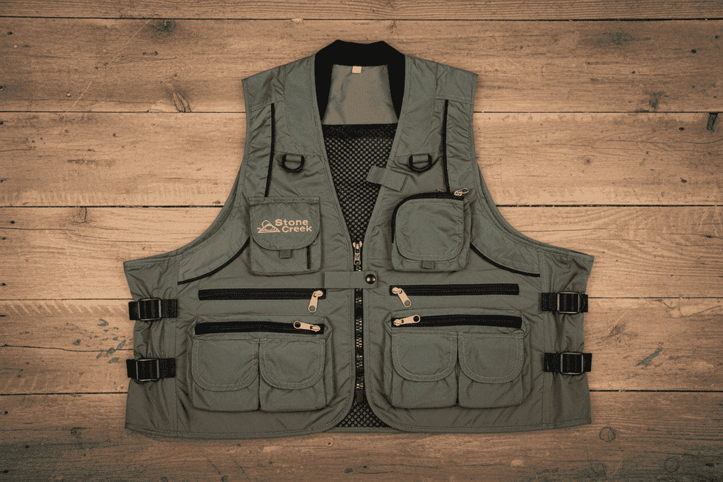 Stone Creek Deluxe Multi-Pocket Fishing Vest | Lightweight Utility Gear - Clear Water Trading Co.
