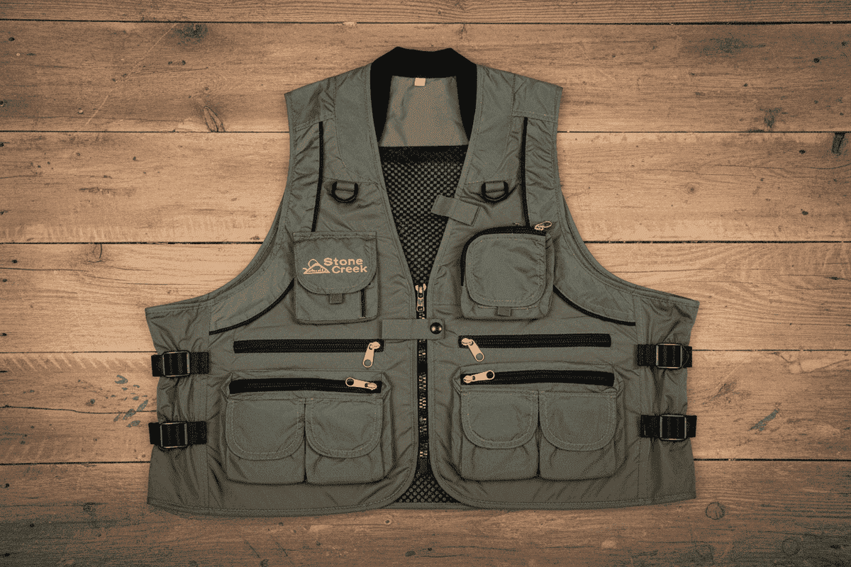 Stone Creek Deluxe Multi-Pocket Fishing Vest | Lightweight Utility Gear - Clear Water Trading Co.