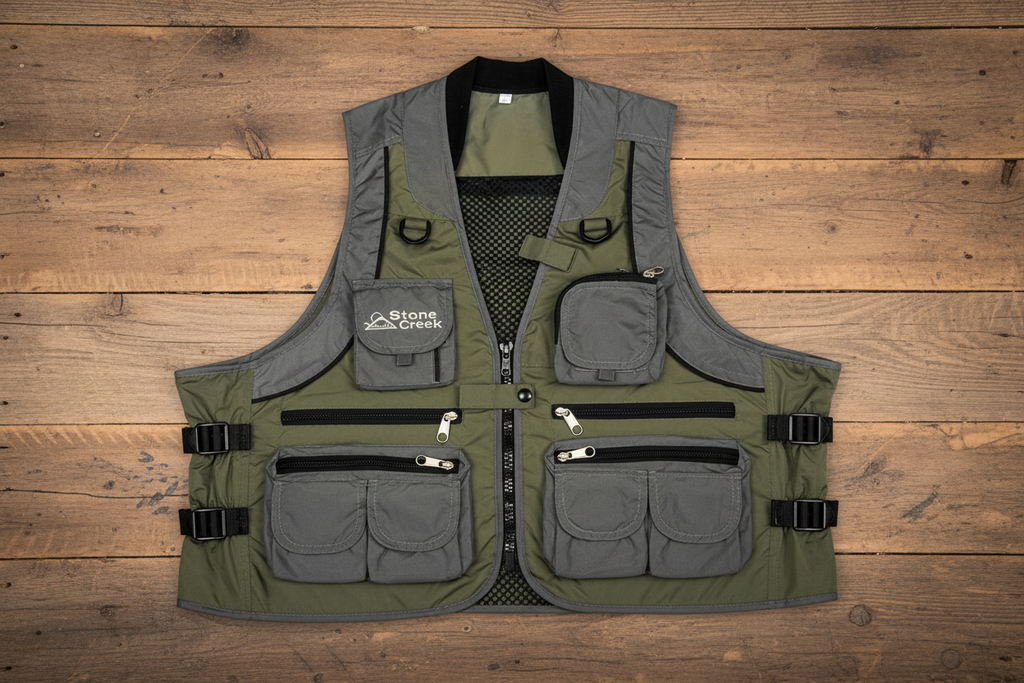 Stone Creek Deluxe Multi-Pocket Fishing Vest | Lightweight Utility Gear