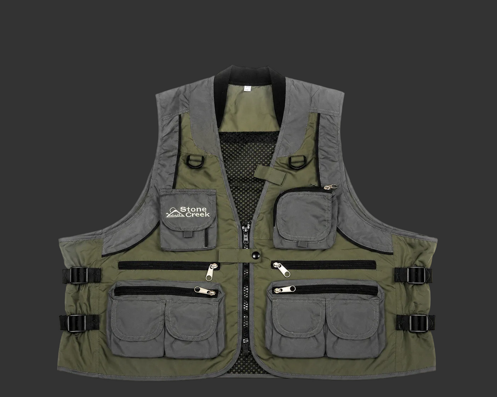 Stone Creek Deluxe Multi-Pocket Fishing Vest | Lightweight Utility Gear