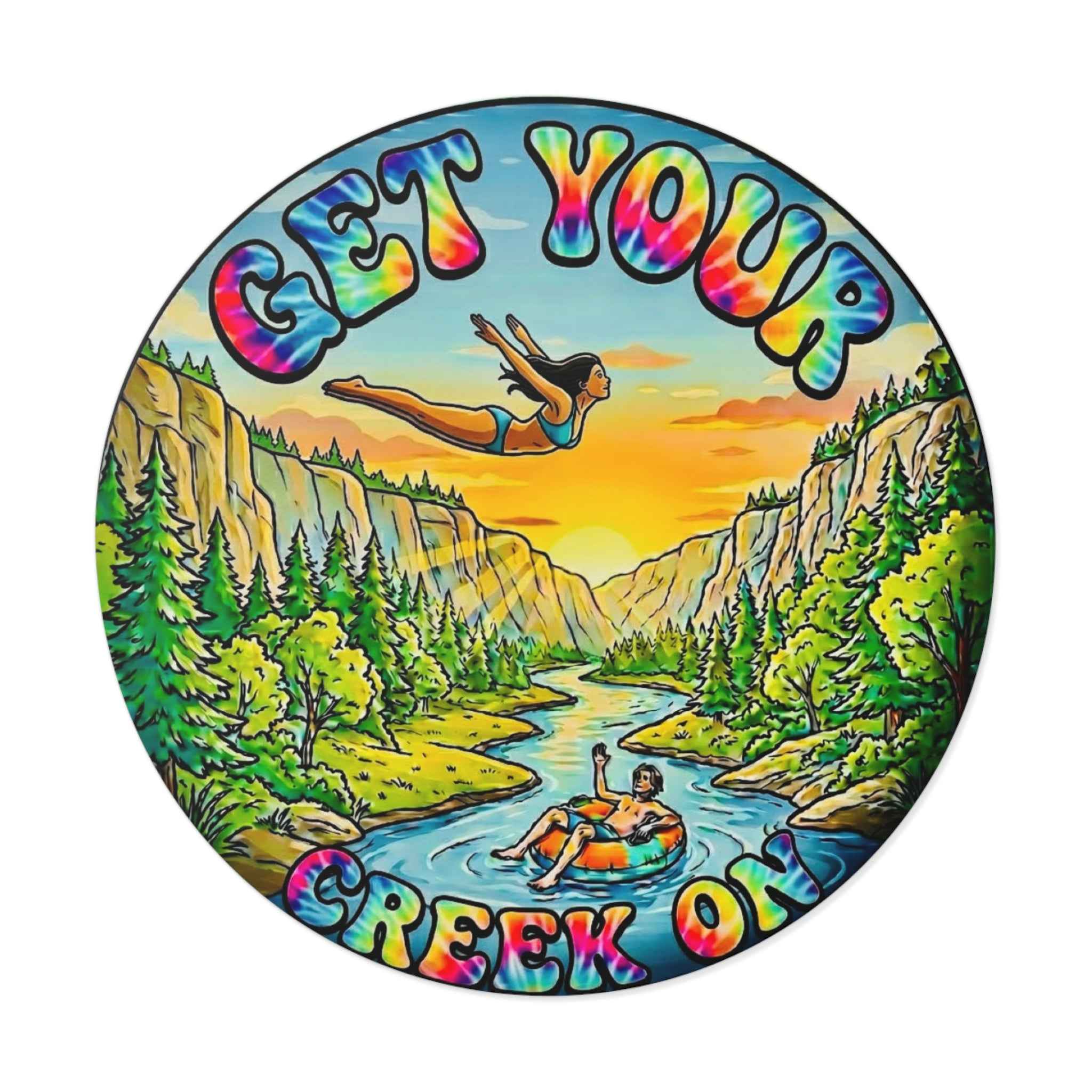 Get Your Creek On Round Vinyl Sticker — Clear Water Trading Co. (3" or 4")