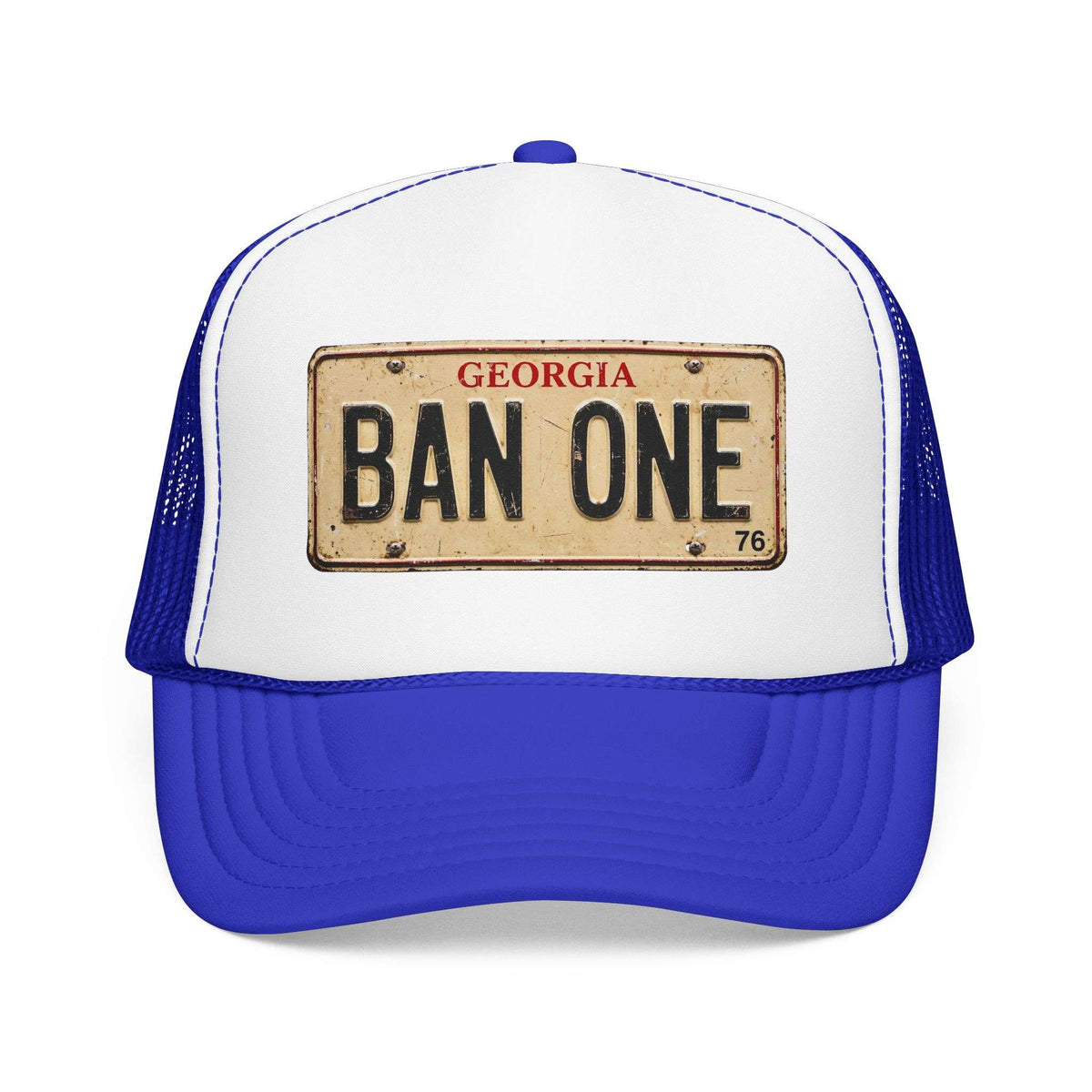 Georgia BAN ONE Vintage License Plate Trucker Hat | Clear Water Trading Co.