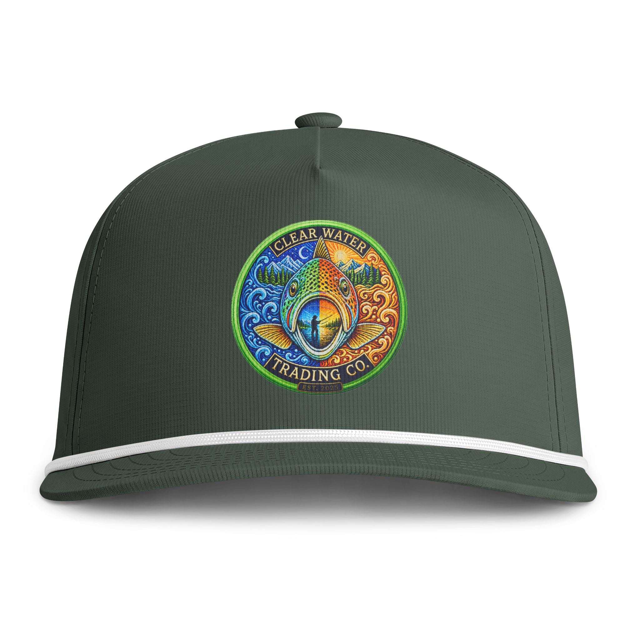 Clear Water Trading Co. — Premium Trout Badge Rope Cap - Clear Water Trading Co.
