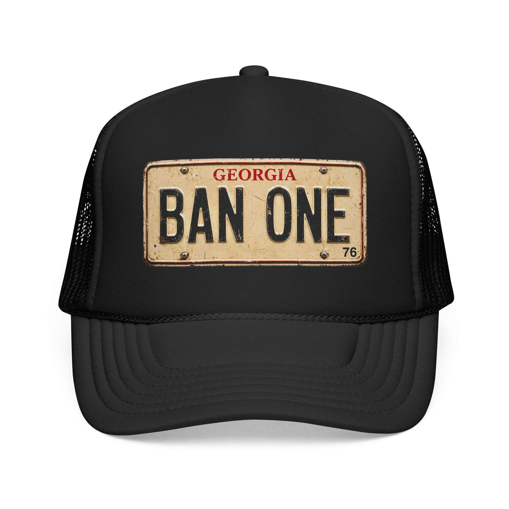 Casquette de camionneur Georgia BAN ONE avec plaque d’immatriculation vintage | Clear Water Trading Co.