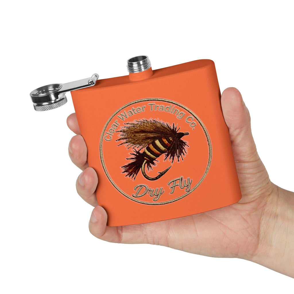 Clear Water Trading Co. Dry Fly Fishing Flask - 6oz Stainless Steel Fly Fishing Flask