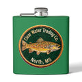 Clear Water Trading Co. Brown Trout Flask - 6oz Stainless Steel Fishing Flask