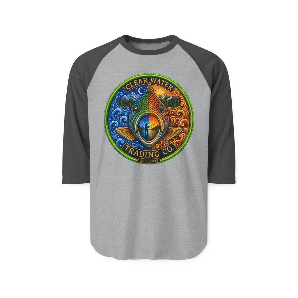Clear Water Trading Co. — Premium Trout Badge Raglan Shirt