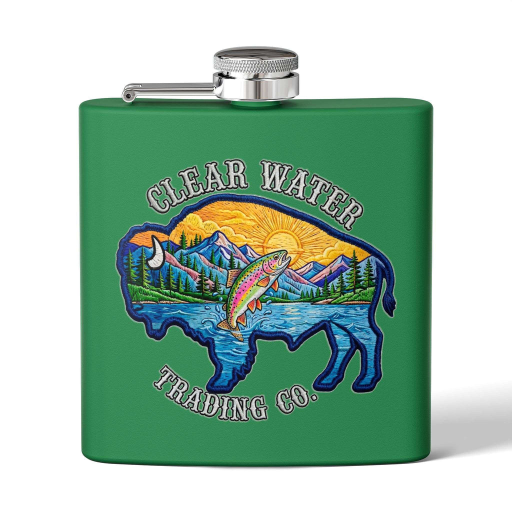 Sunset Buffalo 6oz Pocket Flask - Clear Water Trading Co.