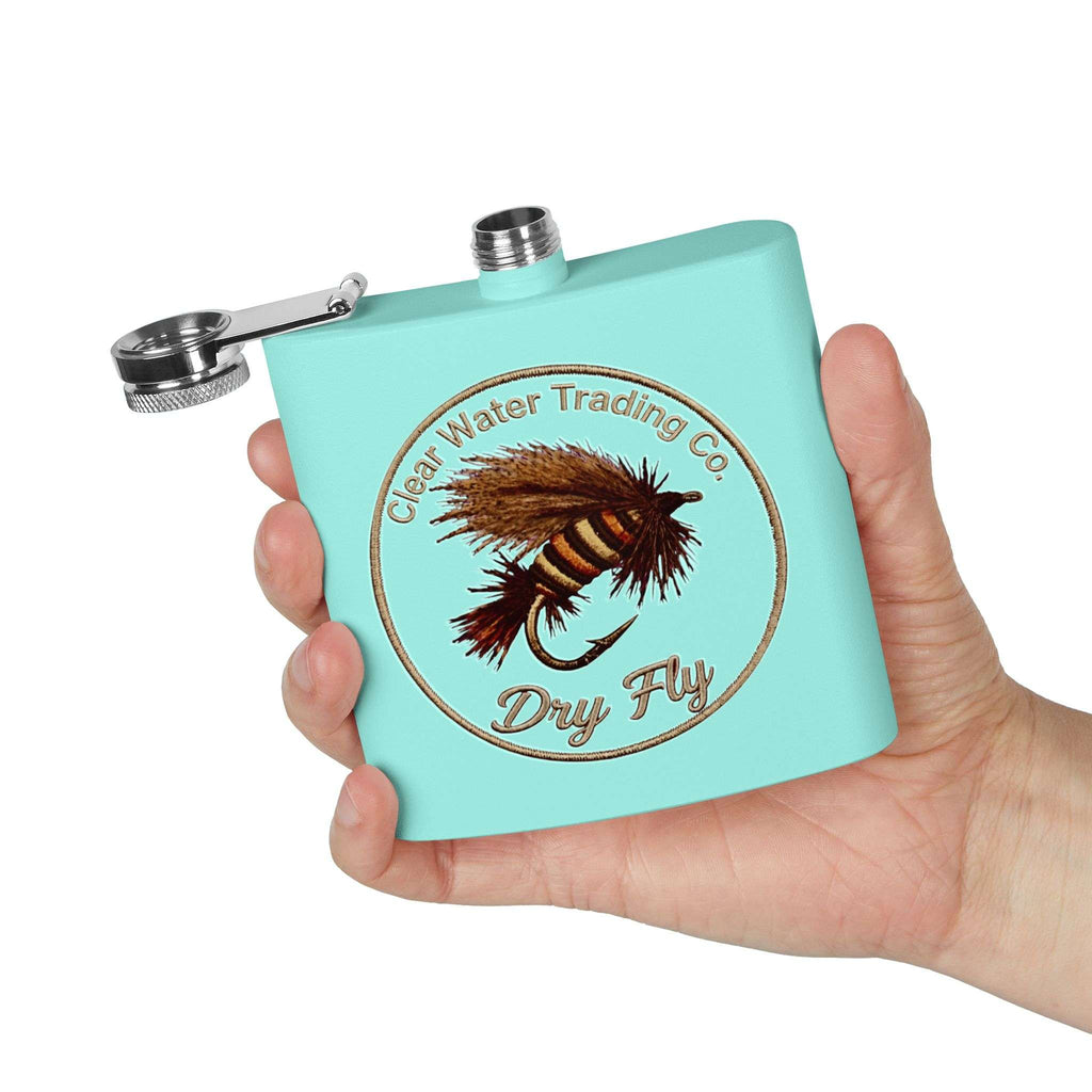 Clear Water Trading Co. Dry Fly Fishing Flask - 6oz Stainless Steel Fly Fishing Flask