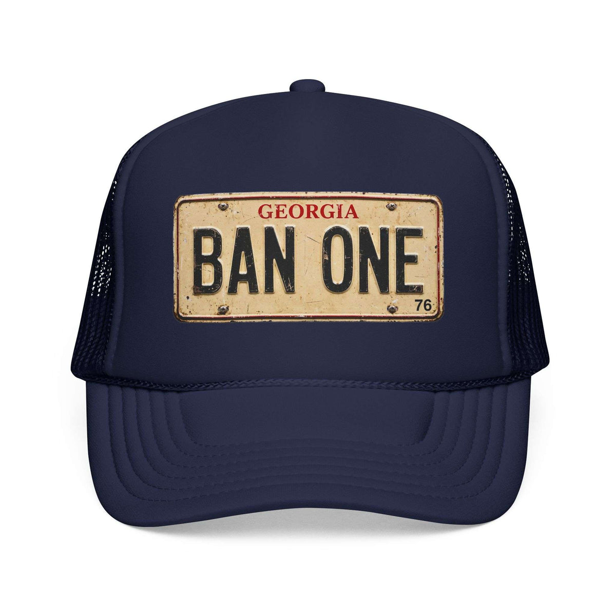 Georgia BAN ONE Vintage License Plate Trucker Hat | Clear Water Trading Co.