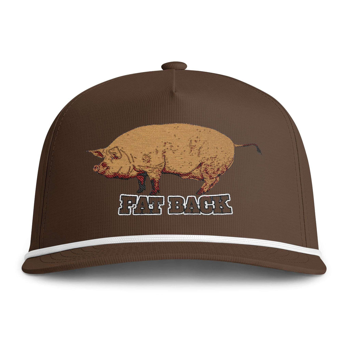Casquette de ferme vintage « Fat Back Rope Hat » avec écusson de cochon – Clear Water Trading Co.