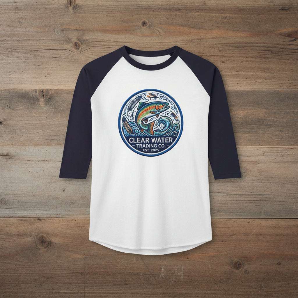 Clear Water Trading Co. — Retro Trout Raglan Shirt - Clear Water Trading Co.