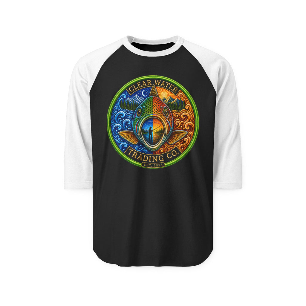 Clear Water Trading Co. — Premium Trout Badge Raglan Shirt