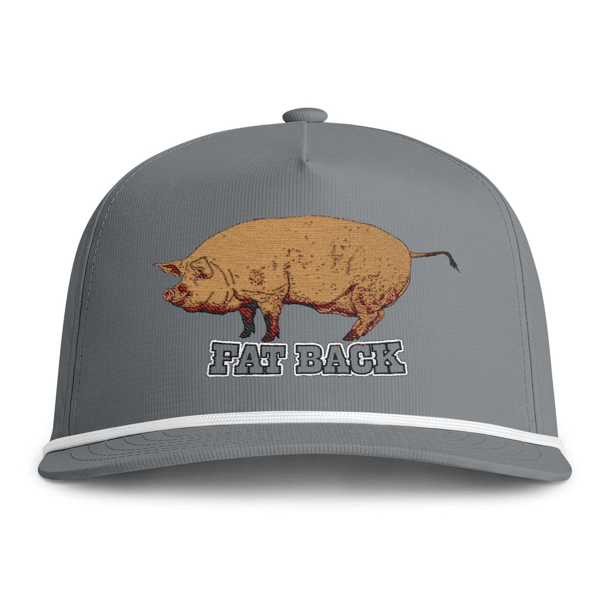 Casquette de ferme vintage « Fat Back Rope Hat » avec écusson de cochon – Clear Water Trading Co.