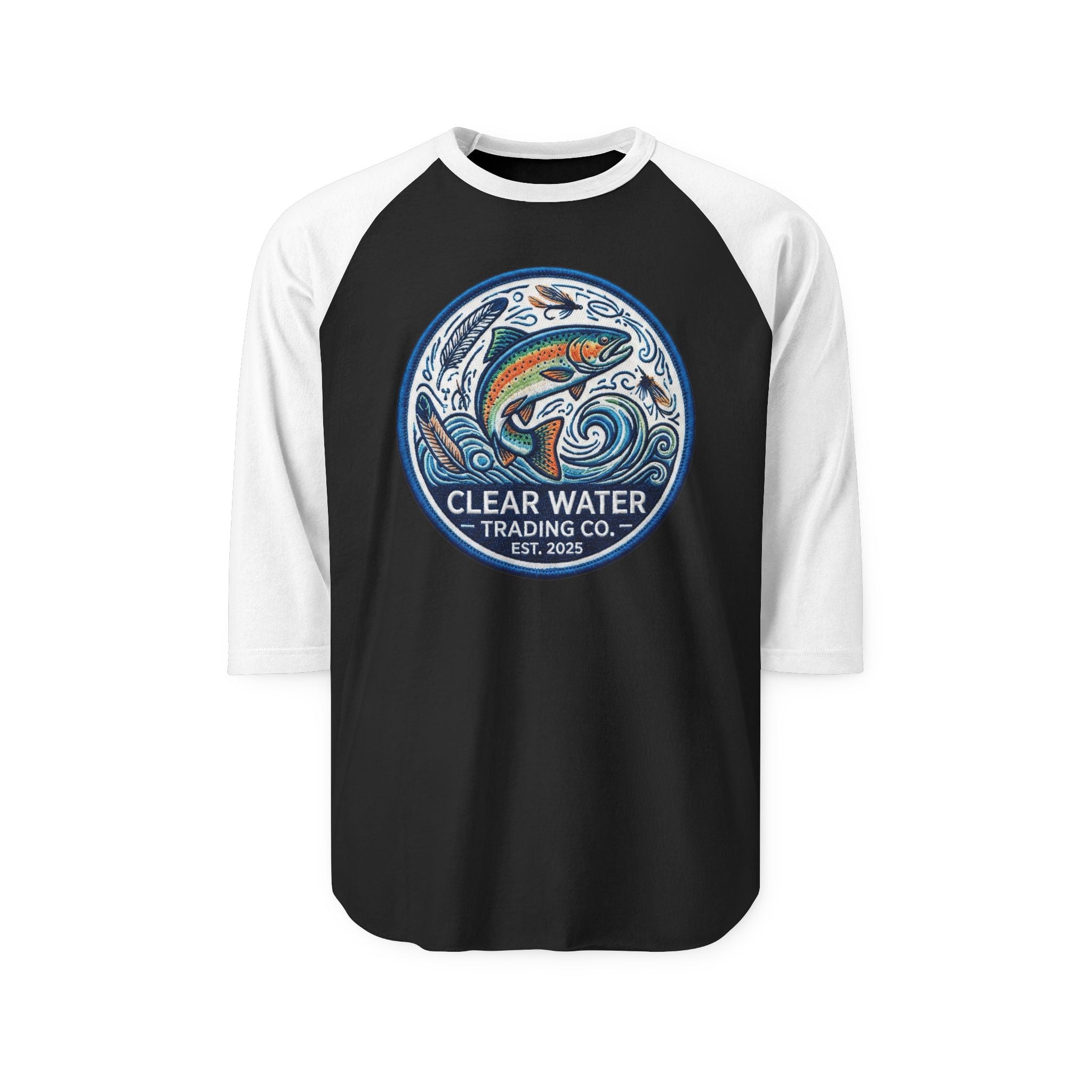 Clear Water Trading Co. Raglan Shirt – Retro Trout Fishing Graphic