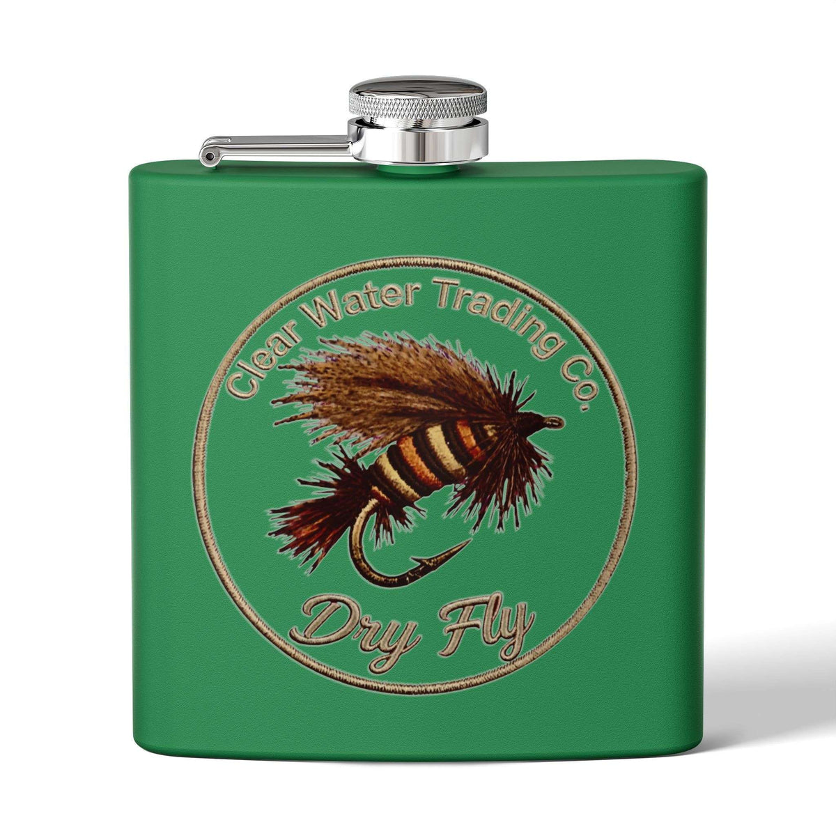 Flasque de pêche à la mouche Clear Water Trading Co. - 177 ml en acier inoxydable, pêche à la mouche