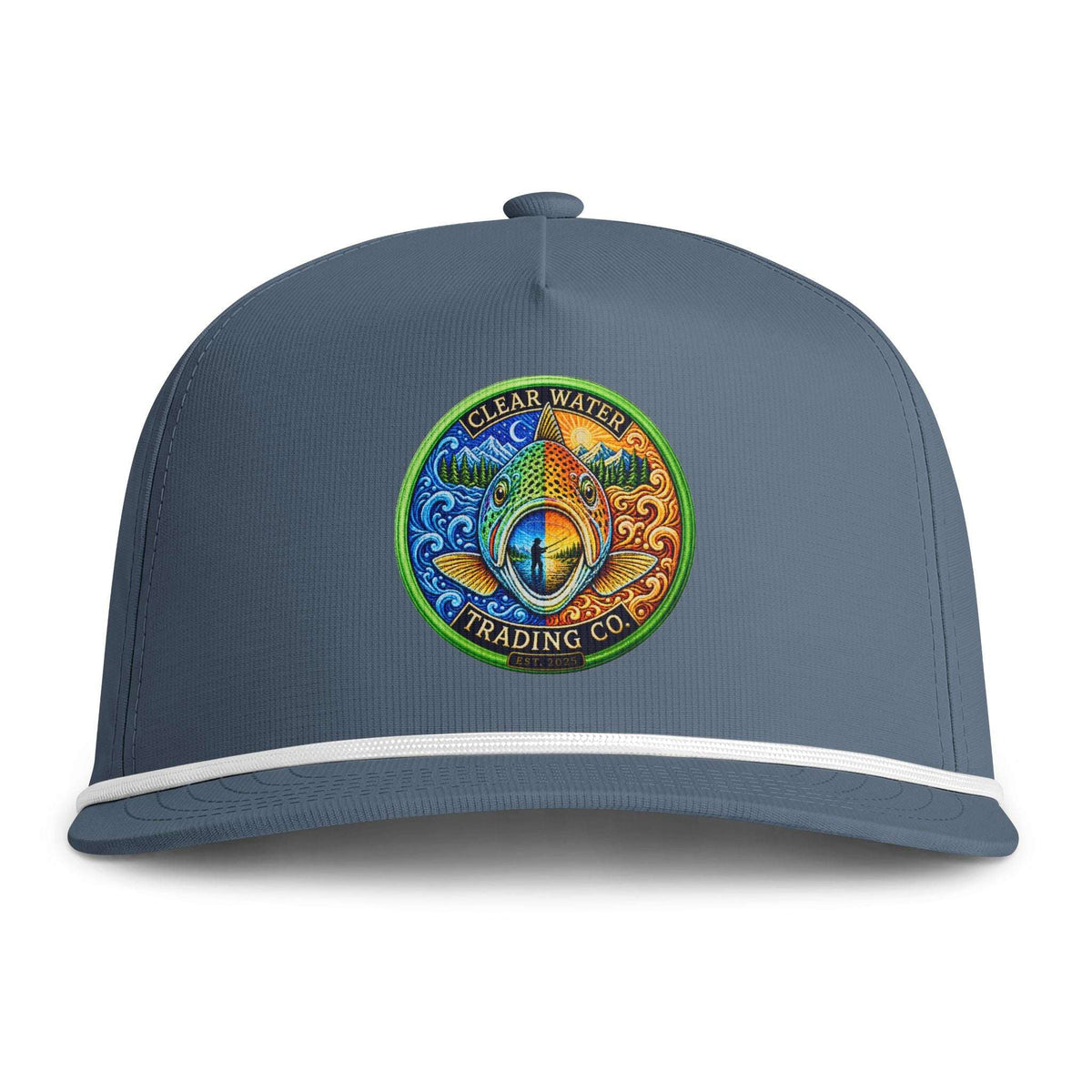 Clear Water Trading Co. — Premium Trout Badge Rope Cap - Clear Water Trading Co.