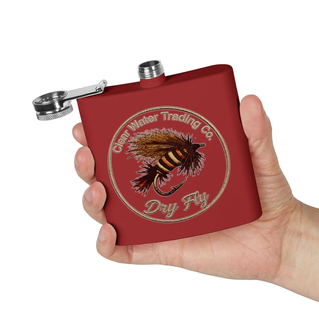 Clear Water Trading Co. Dry Fly Fishing Flask - 6oz Stainless Steel Fly Fishing Flask