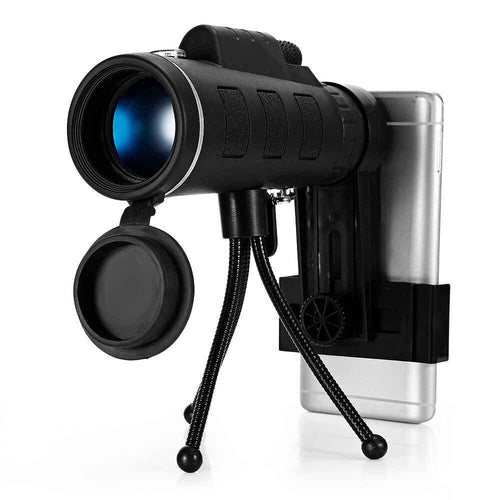 40X60 Monocular Telescope Zoom Scope with Compass, Phone Clip, and Tripod for Mobile Phone Camera