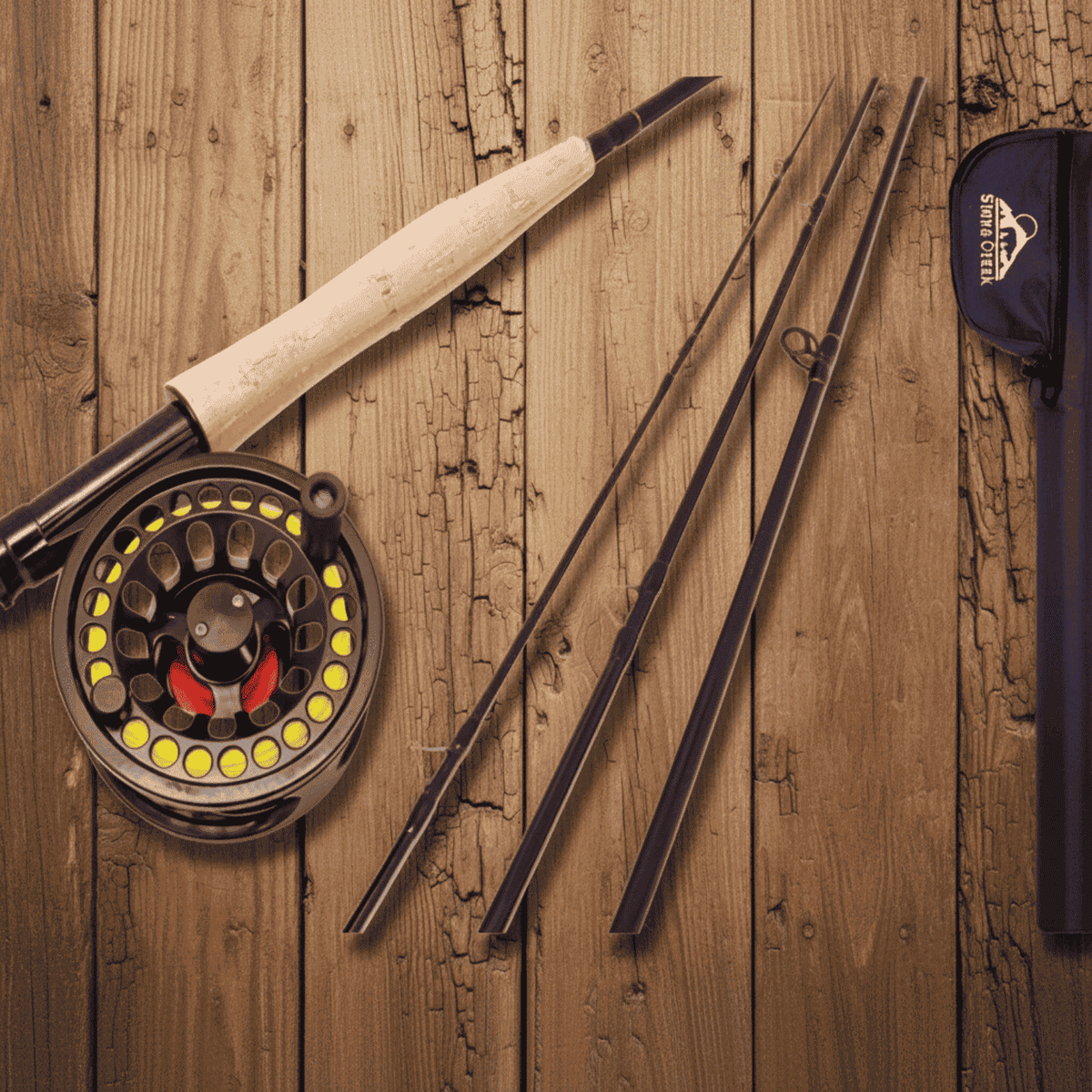 High Modulus, Graphite Fly Fishing Rod & Precision Reel Combo Outfit Setup 4, 5, 6 wt