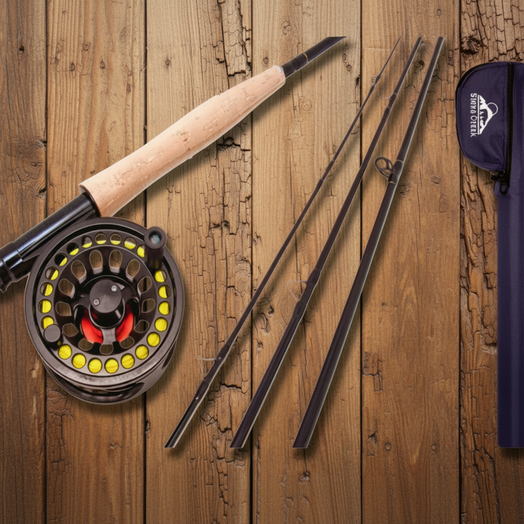 High Modulus, Graphite Fly Fishing Rod & Precision Reel Combo Outfit Setup 4, 5, 6 wt