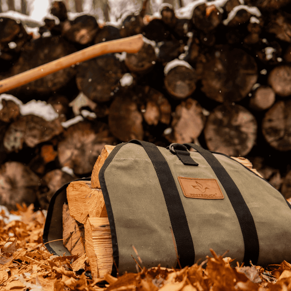 The Mayflower: Heavy-Duty Waxed Canvas Log Carrier - Clear Water Trading Co.