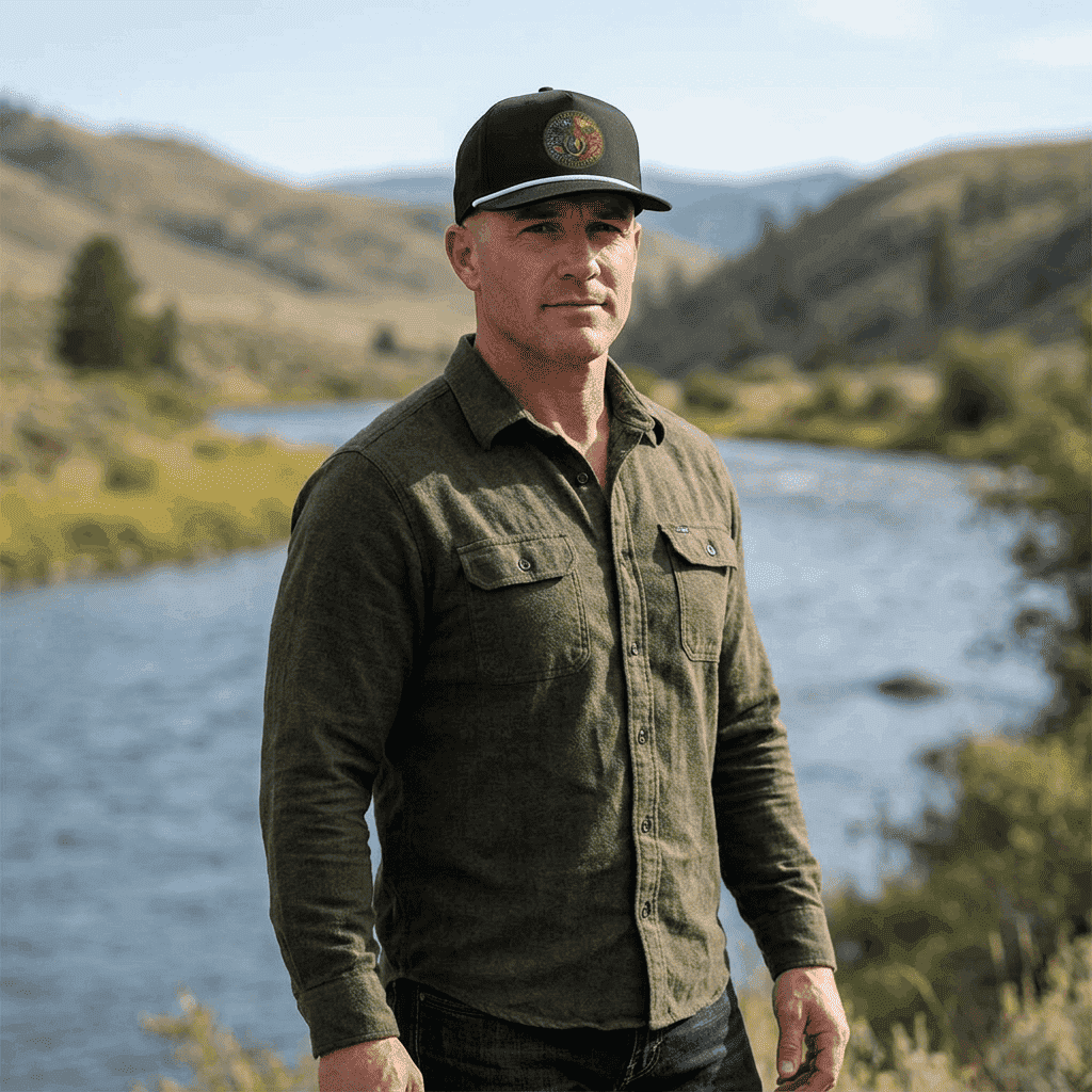 Clear Water Trading Co. — Premium Trout Badge Rope Cap - Clear Water Trading Co.