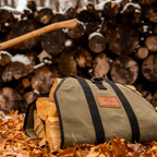 The Mayflower: Heavy-Duty Waxed Canvas Log Carrier - Clear Water Trading Co.