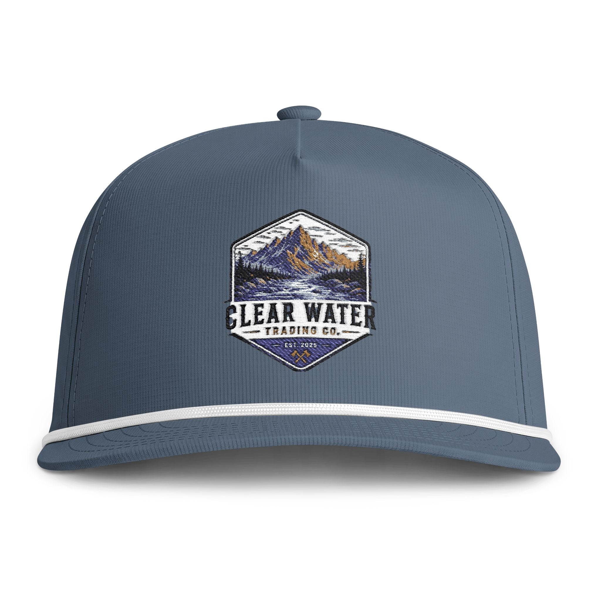 Sunwashed Rope Cap — Clear Water Mountain Patch Hat