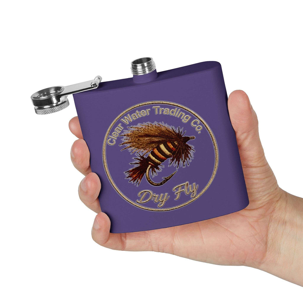 Clear Water Trading Co. Dry Fly Fishing Flask - 6oz Stainless Steel Fly Fishing Flask