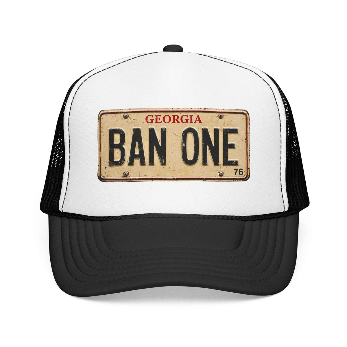 Georgia BAN ONE Vintage License Plate Trucker Hat | Clear Water Trading Co.