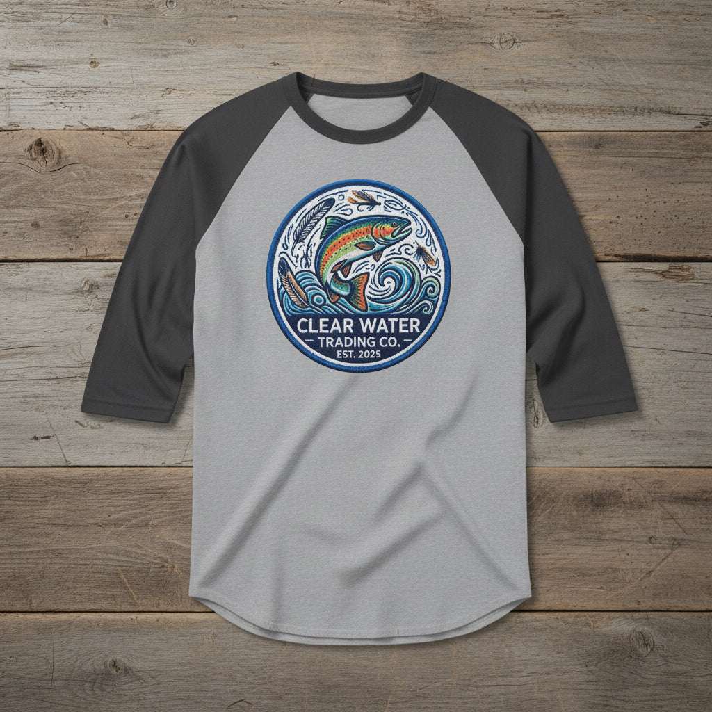 Clear Water Trading Co. — Retro Trout Raglan Shirt - Clear Water Trading Co.