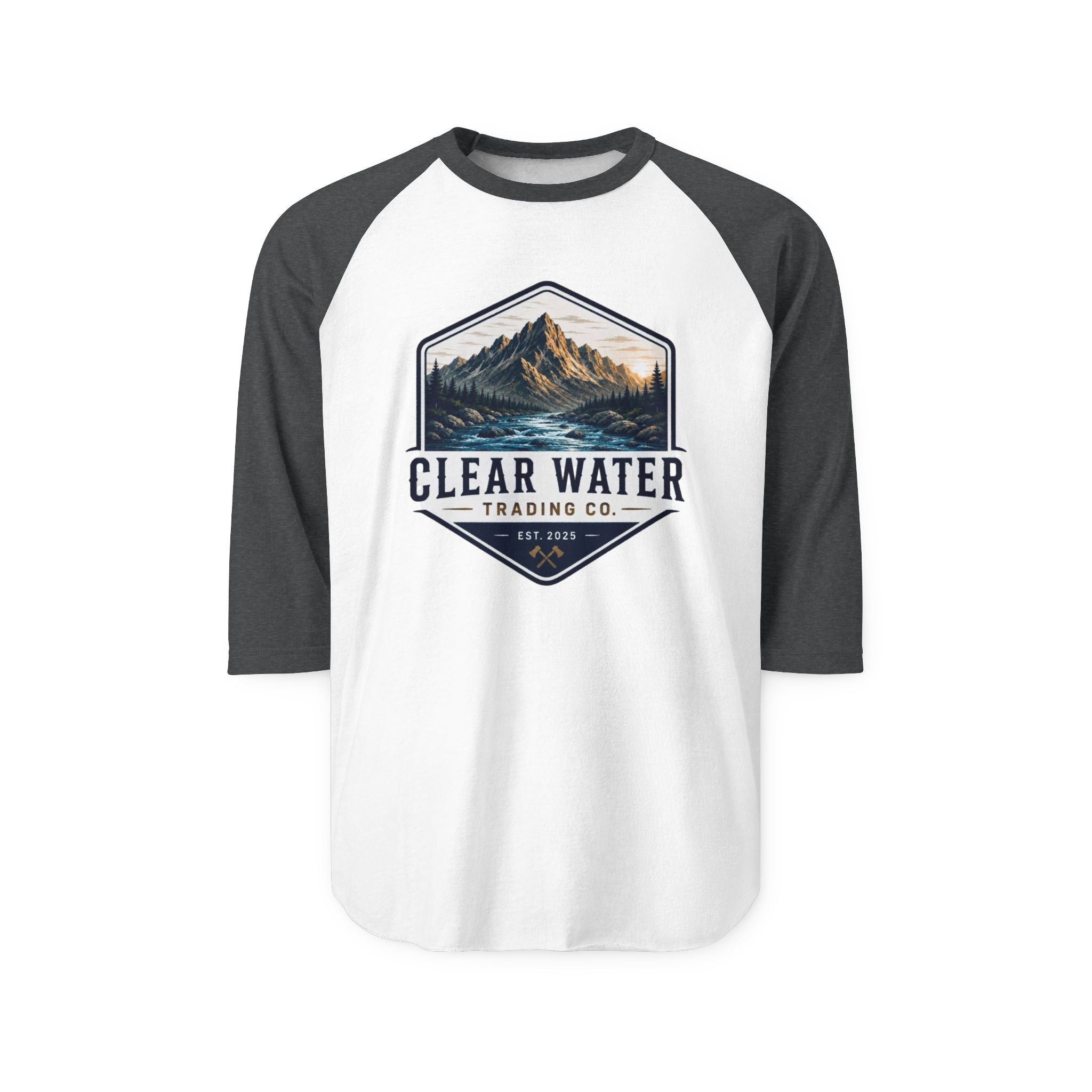 Raglan Shirt - Clear Water Trading Co. Mountain Graphic Baseball Tee