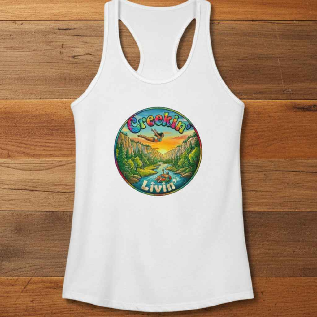 Creekin' Livin' Women's Racerback Tank — Clearwater Trading Co. Outdoor Creek Life