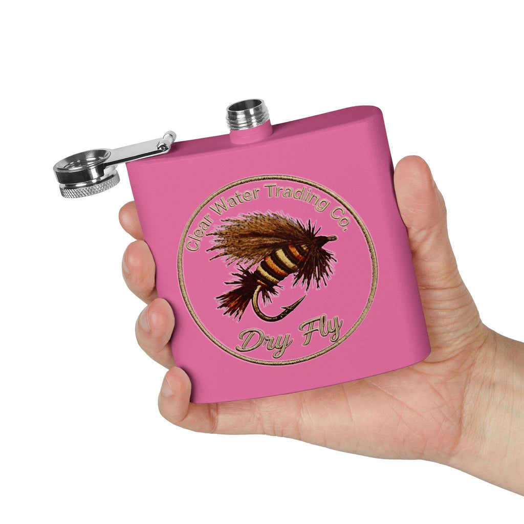 Clear Water Trading Co. Dry Fly Fishing Flask - 6oz Stainless Steel Fly Fishing Flask