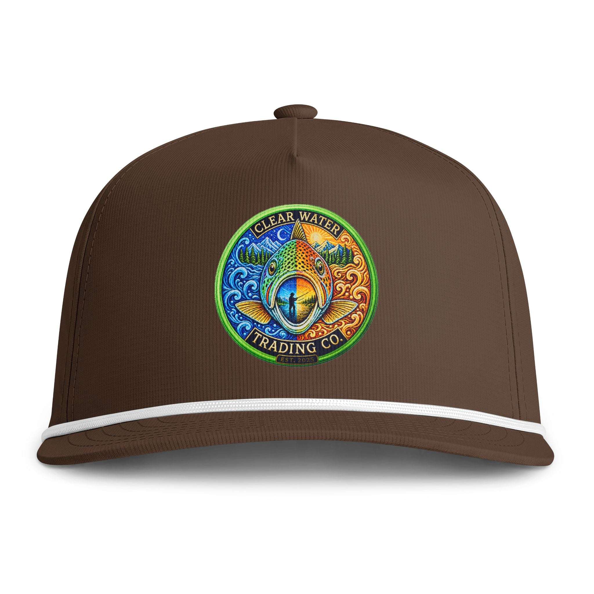 Clear Water Trading Co. — Premium Trout Badge Rope Cap - Clear Water Trading Co.