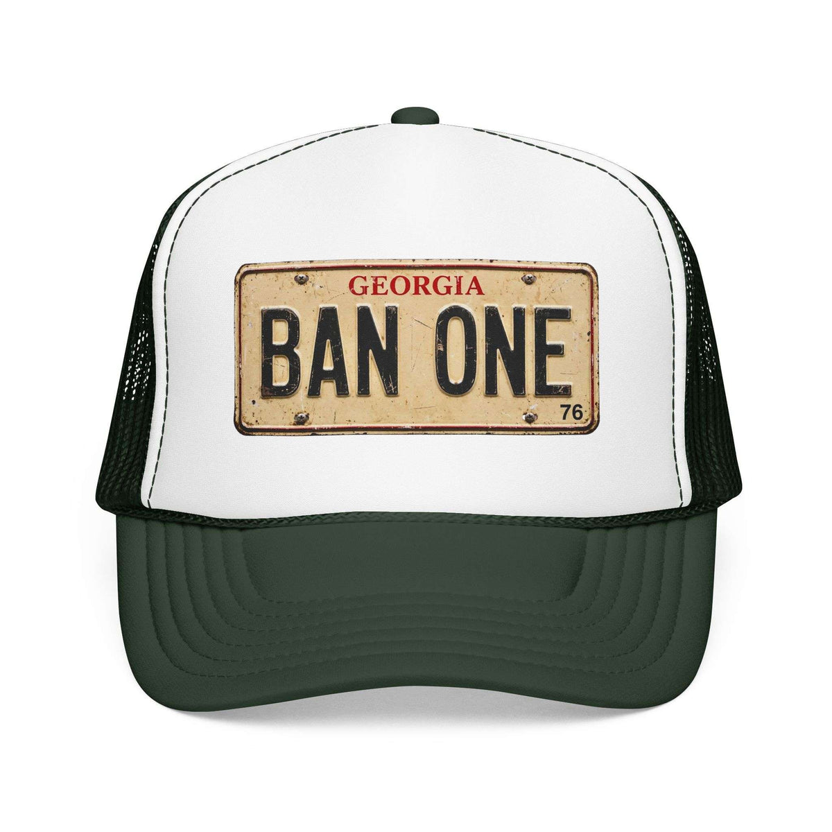 Georgia BAN ONE Vintage License Plate Trucker Hat | Clear Water Trading Co.