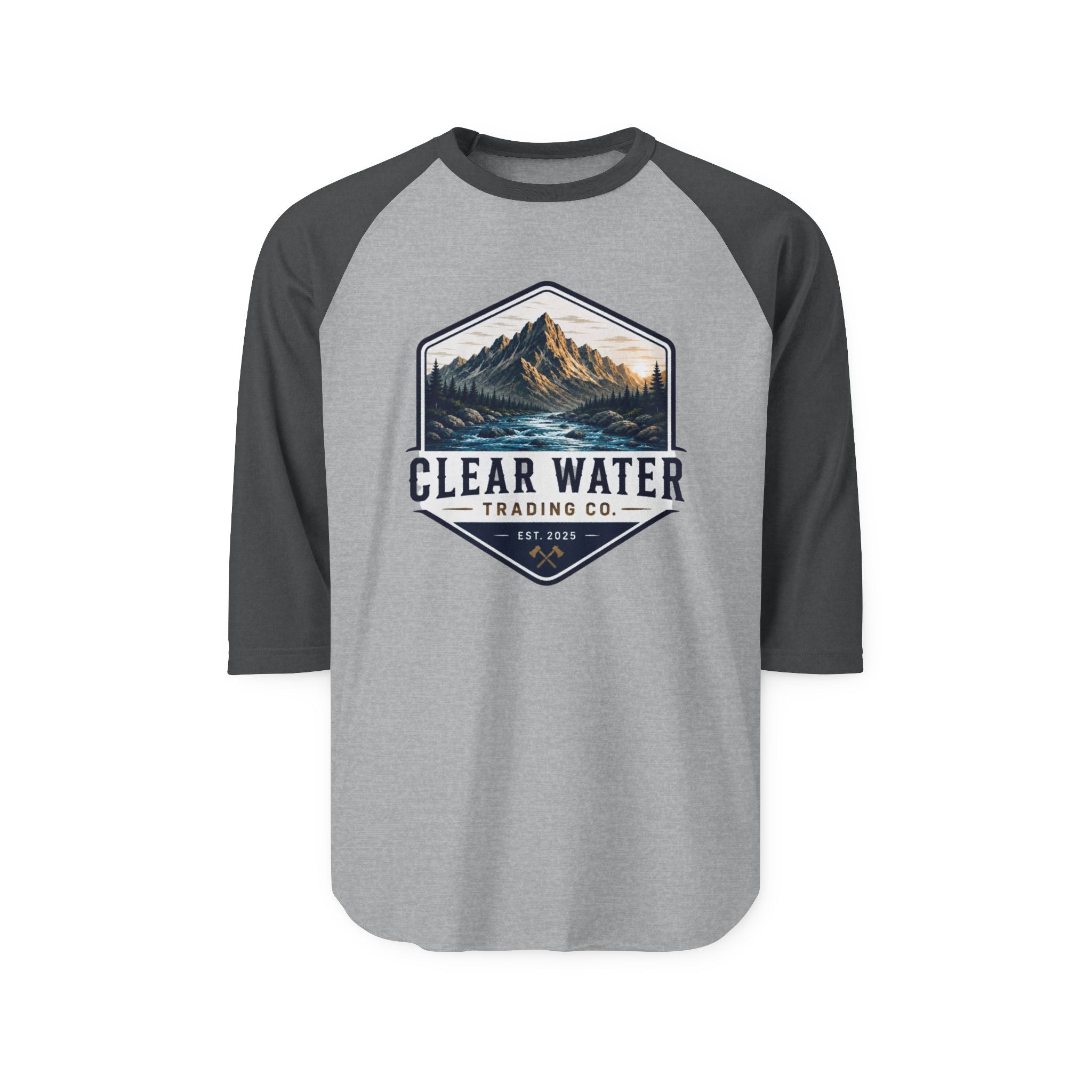 Raglan Shirt - Clear Water Trading Co. Mountain Graphic Baseball Tee