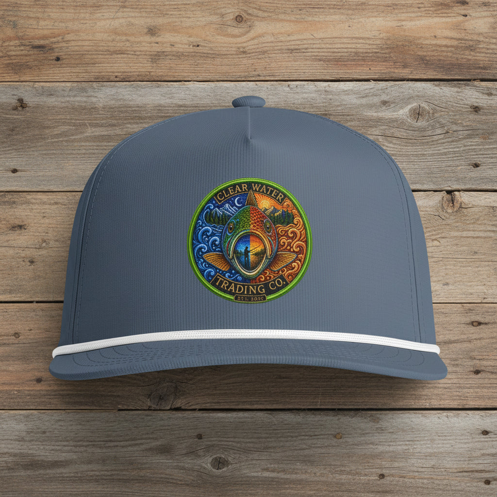 Clear Water Trading Co. — Premium Trout Badge Rope Hat