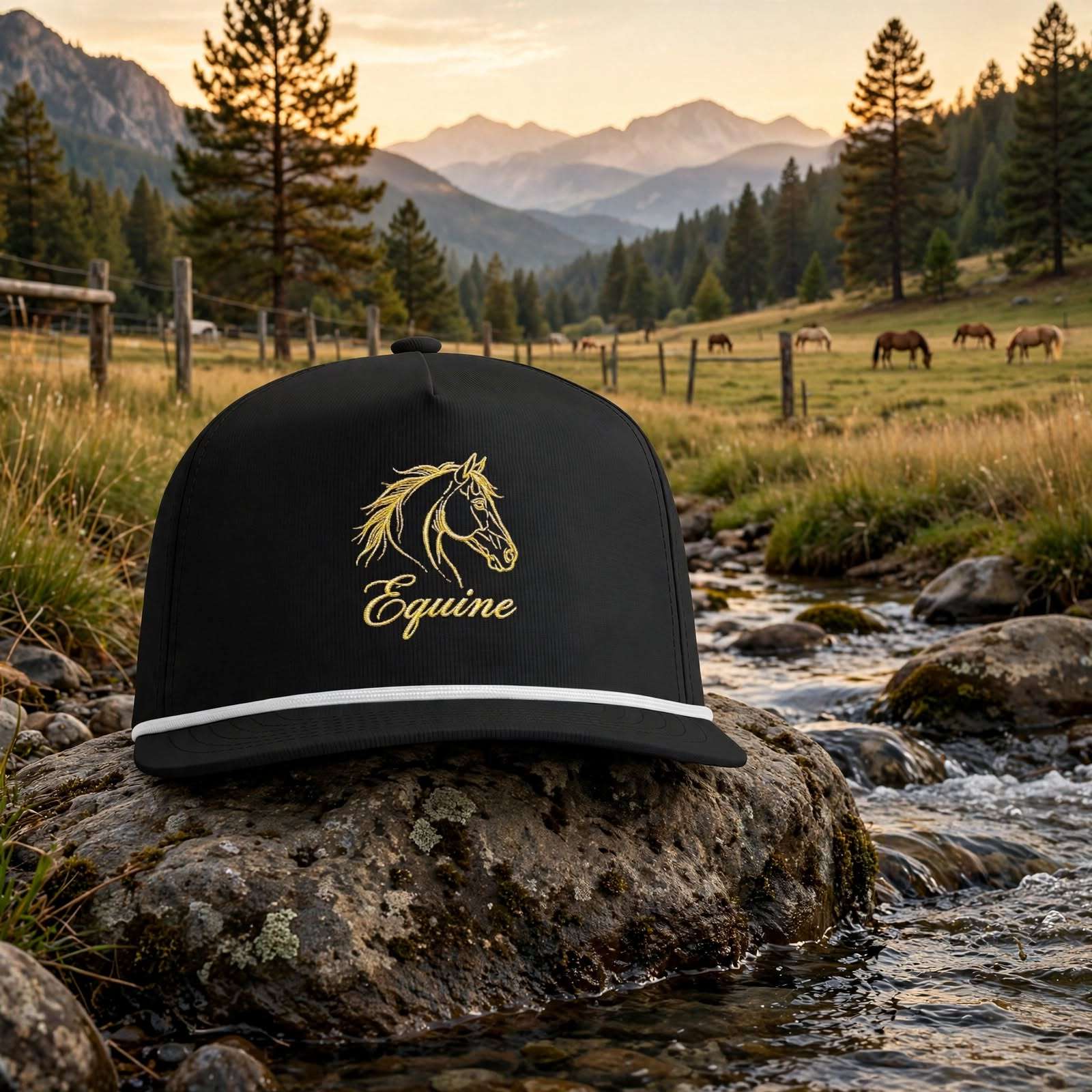 Clear Water's - Equine Embroidered Rope Style Trucker Hat