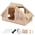 4-6 People Waterproof Inflatable Camping Tent with Screen Windows and 2 Doors