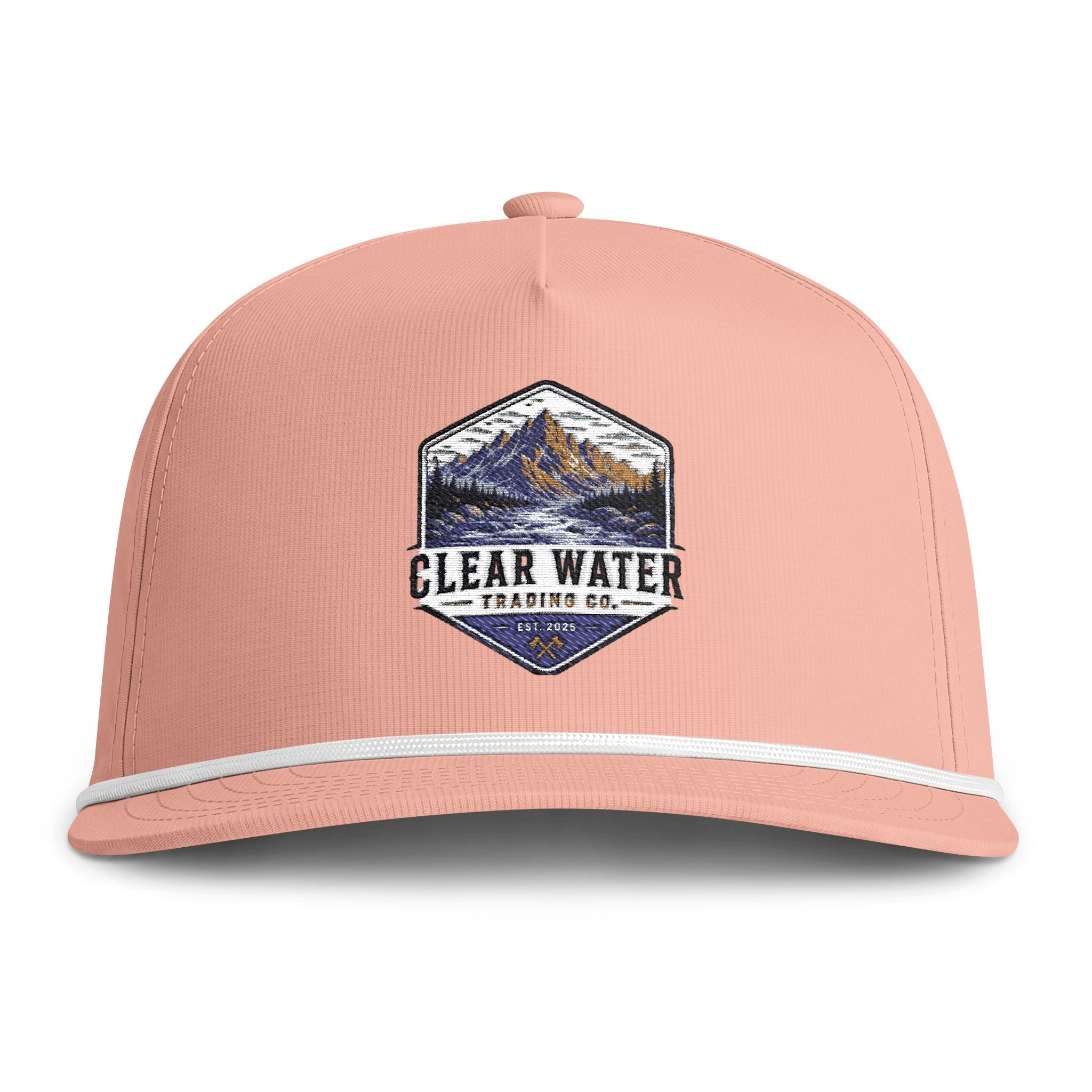 Sunwashed Rope Cap — Clear Water Mountain Patch Hat