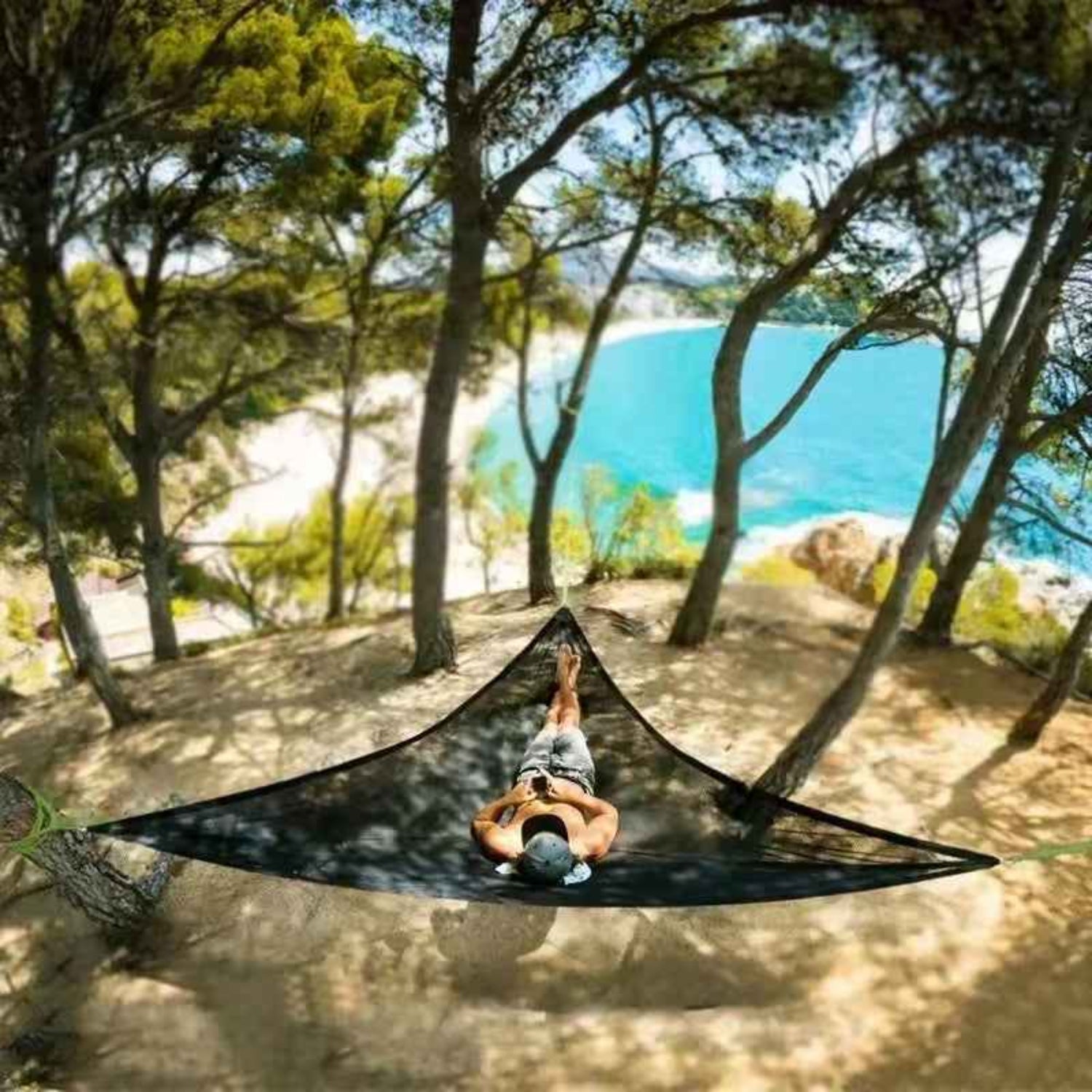 The Apex: 3-Point Heavy-Duty Suspended Mesh Hammock