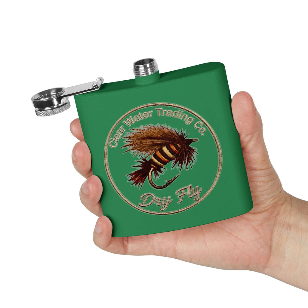 Clear Water Trading Co. Dry Fly Fishing Flask - 6oz Stainless Steel Fly Fishing Flask