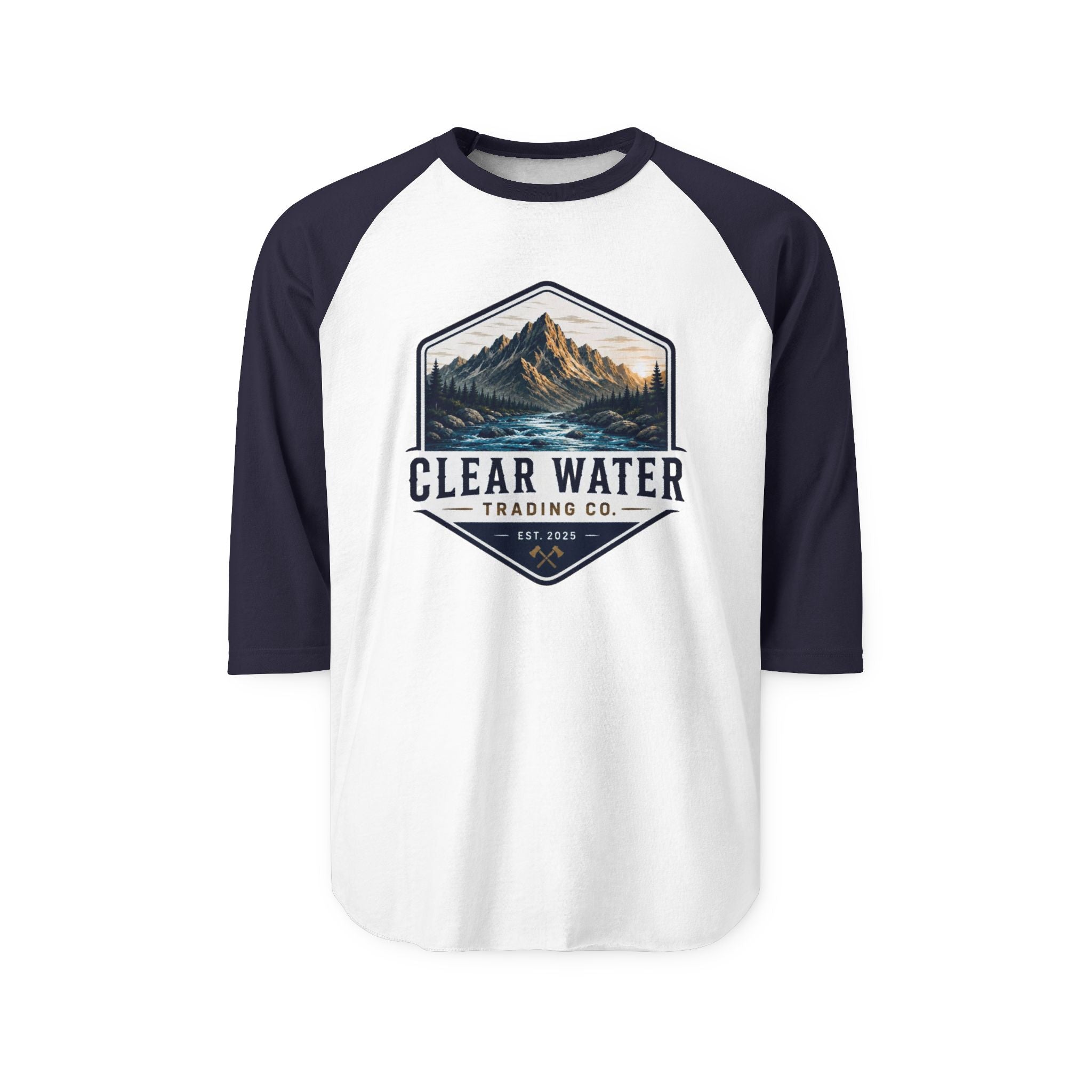 Raglan Shirt - Clear Water Trading Co. Mountain Graphic Baseball Tee
