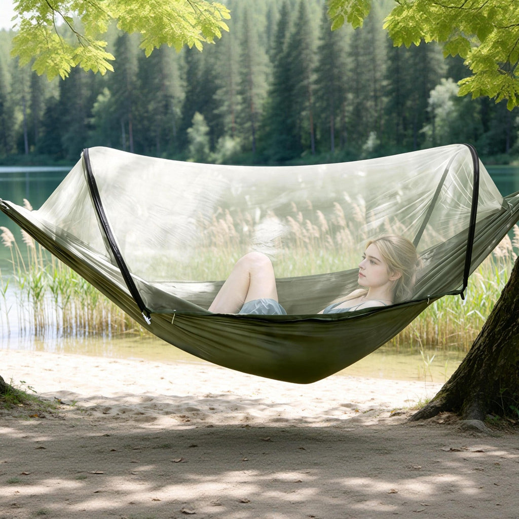 Camping Hammock with Mosquito Net - 440lbs Capacity Portable