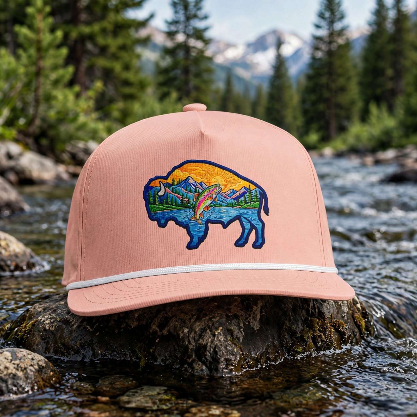 Clear Water's - Sunset Buffalo Rope Style Trucker Hat