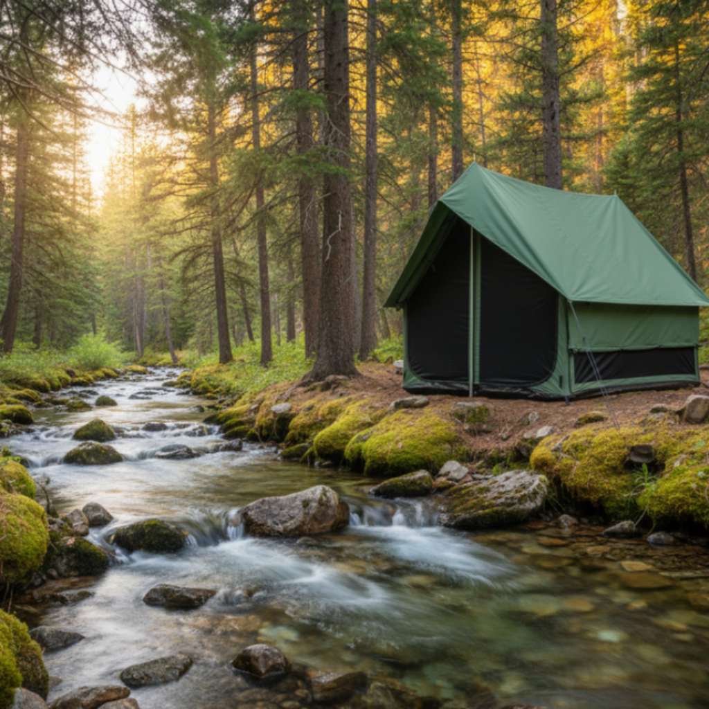 The Rover 4-Person Heavy Duty Canvas A-Frame Camping Tent